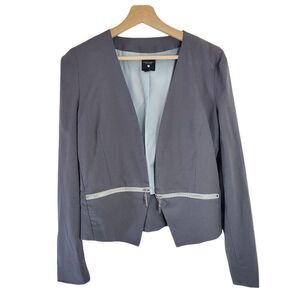 Against Nudity Montreal Linen Cotton Gray Jacket with Zipper Details